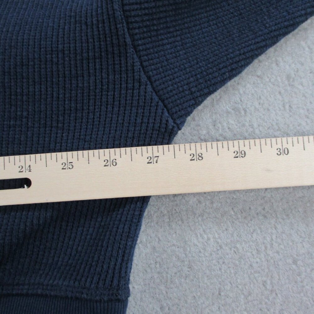 SKIMS Heavyweight Waffle Cropped Hoodie Womens XL Navy Blue Full Zip Knit EUC - Picture 8 of 10